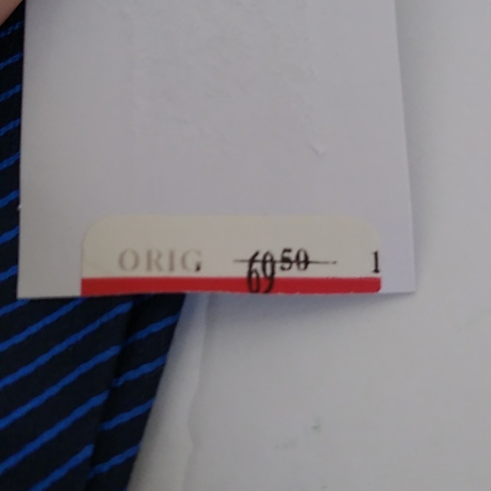 DKNY striped black and  bright blue tie - Picture 5 of 5